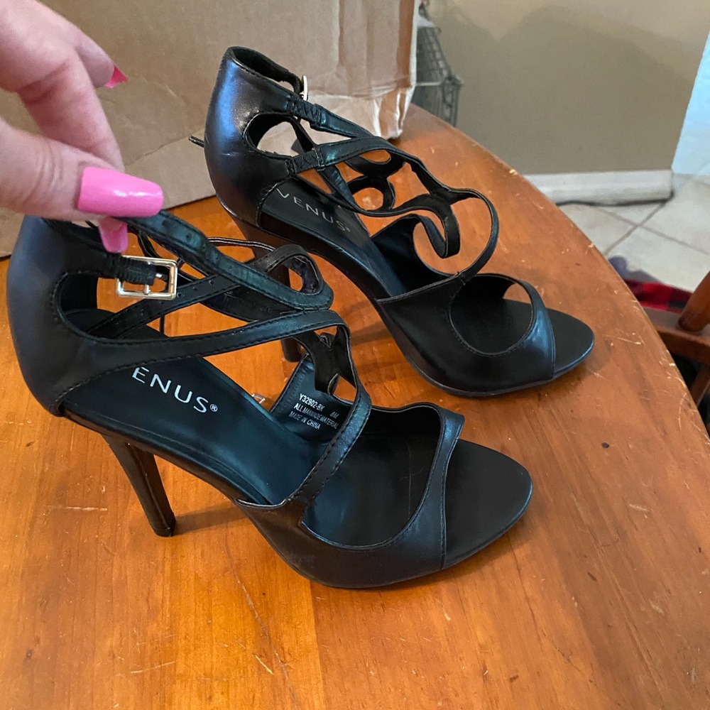 Strapy black heels